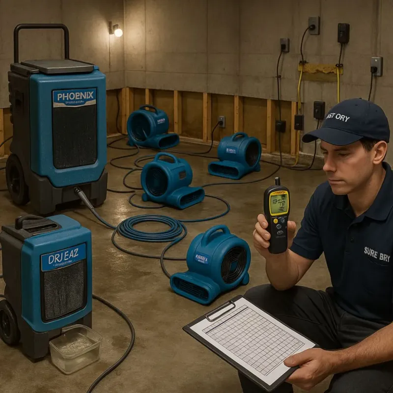 Structural Drying and Dehumidification process in Tatamy, PA